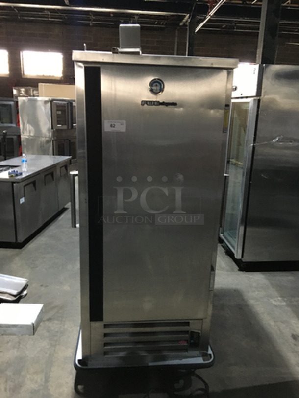 FWE Commercial Single Door Reach In Refrigerator! All Stainless Steel! Model URS10 Serial 02036281! 120V! On Casters!