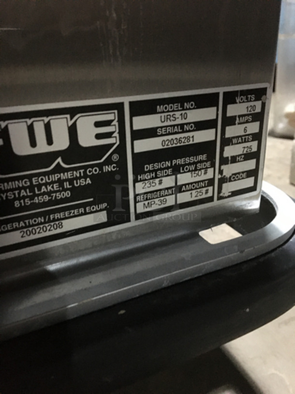 FWE Commercial Single Door Reach In Refrigerator! All Stainless Steel! Model URS10 Serial 02036281! 120V! On Casters! - Image 3 of 6