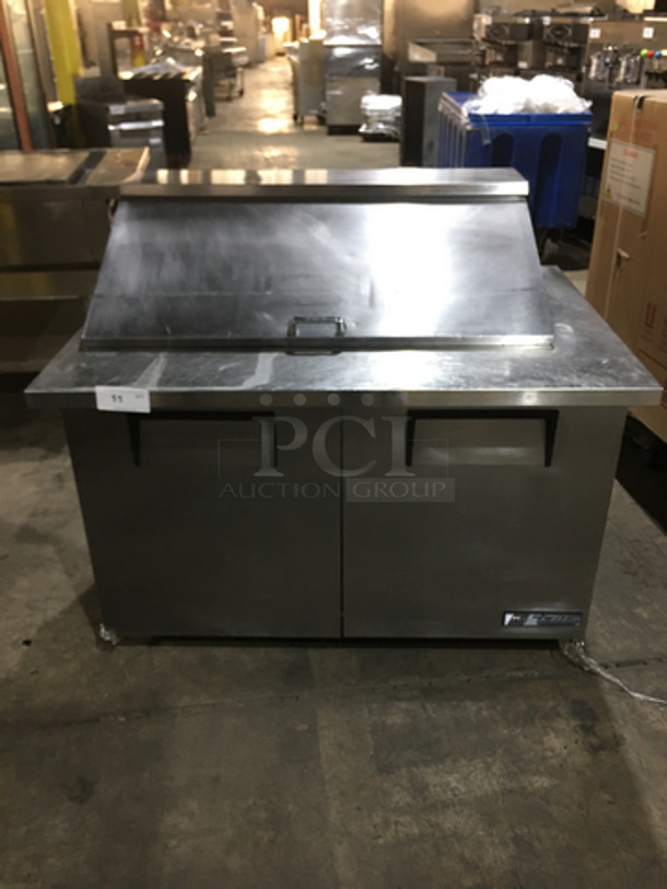 True Commercial Refrigerated Sandwich/Salad Prep Table! With 2 Doors Underneath Storage Space! With Poly Coated Racks! All Stainless Steel! Model TSSU4818MB Serial 5272463! 115V 1Phase! On Commercial Casters! - Image 1 of 10