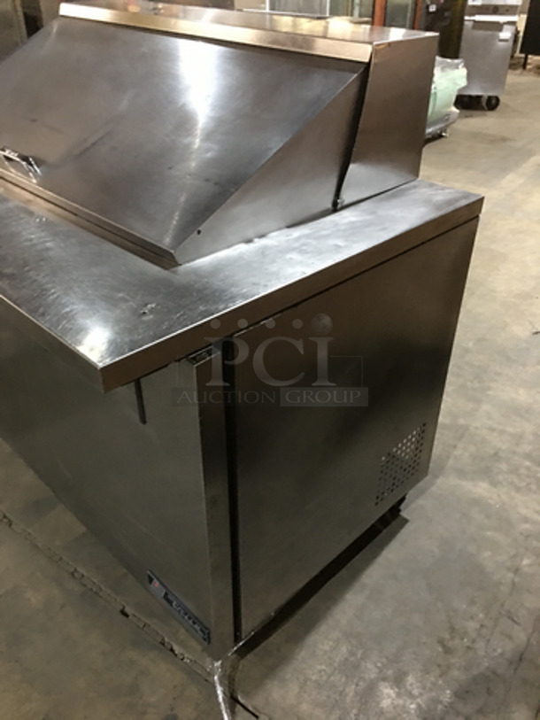 True Commercial Refrigerated Sandwich/Salad Prep Table! With 2 Doors Underneath Storage Space! With Poly Coated Racks! All Stainless Steel! Model TSSU4818MB Serial 5272463! 115V 1Phase! On Commercial Casters! - Image 2 of 10