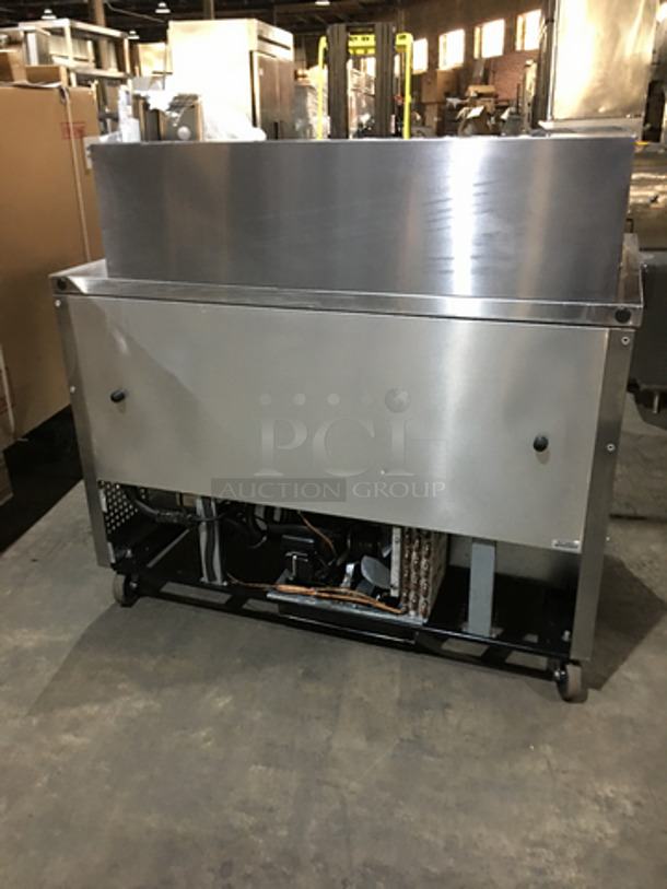 True Commercial Refrigerated Sandwich/Salad Prep Table! With 2 Doors Underneath Storage Space! With Poly Coated Racks! All Stainless Steel! Model TSSU4818MB Serial 5272463! 115V 1Phase! On Commercial Casters! - Image 4 of 10