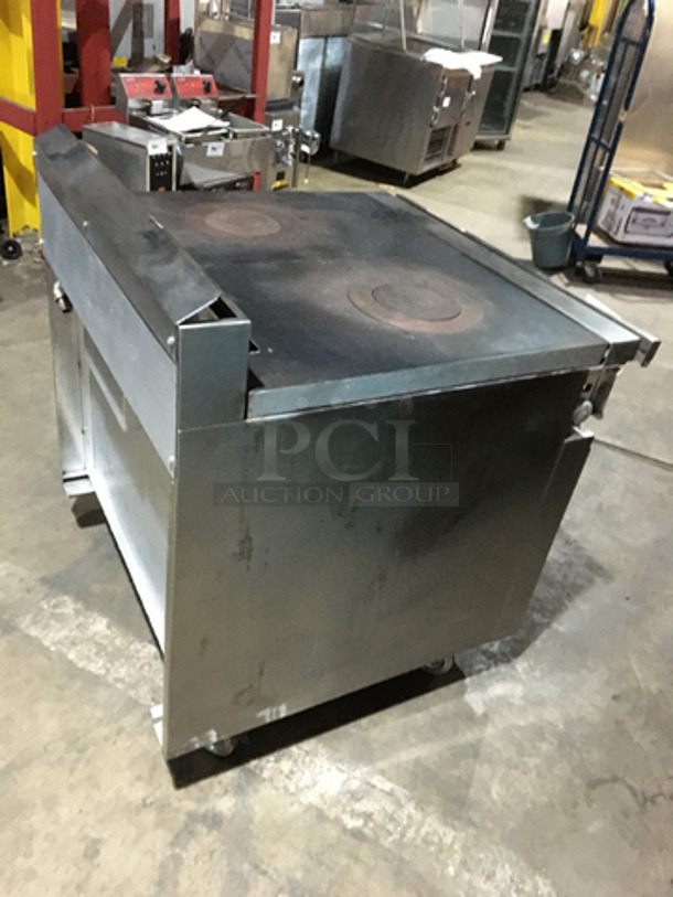 Jade Range Commercial Natural Gas Powered French Top/Hot Plate Stove! With Full Size Oven Underneath! All Stainless Steel! On Casters! - Image 3 of 9