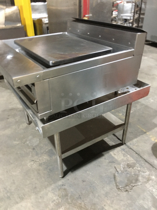 WOW! LATE MODEL 2015! Jade Range Natural Gas Powered Heavy Duty Plancha Flat Grill! On Stainless Steel Equipment Stand! With Underneath Storage Space! On Legs! - Image 3 of 8