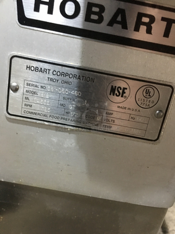 Hobart Commercial Countertop Deli Meat Slicer! All Stainless Steel! Model 1812 Serial 561060460! 120V 1Phase! - Image 7 of 9