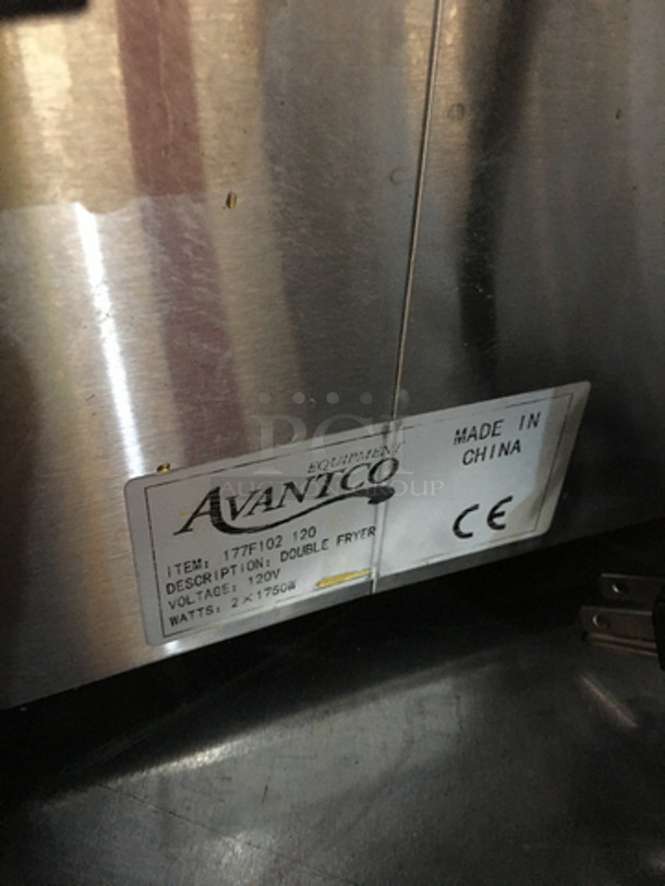 Avantco Commercial Countertop Double Bay Deep Fat Fryer! All Stainless Steel! Model 177F102! 120V!
 - Image 5 of 9
