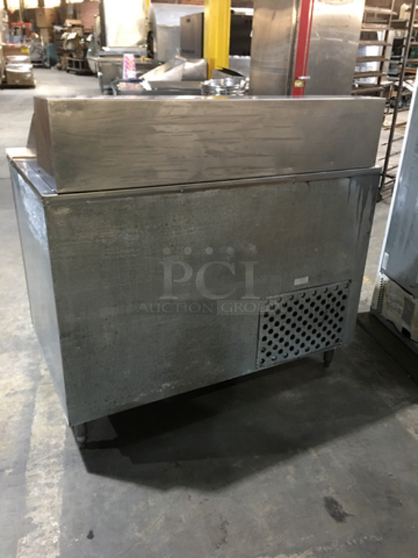 Leader Commercial Refrigerated Sandwich/Salad Prep Table! With Wooden Cutting Board! With 2 Door Storage Space Underneath! All Stainless Steel! Model LM48! 115V 1Phase! On Legs! - Image 3 of 10