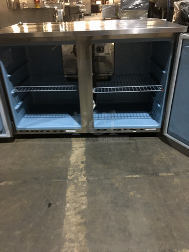 Delfield Commercial 2 Door Lowboy/Worktop Cooler! With Poly Coated Racks! All Stainless Steel! Model UC4048STAR Serial 1401152000870! 115V 1Phase! - Image 5 of 9