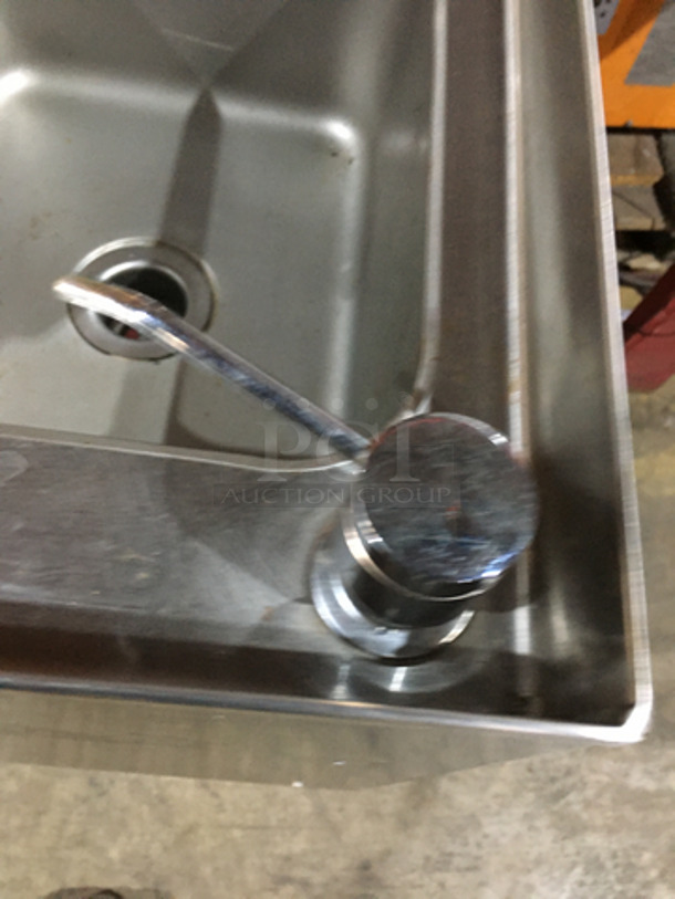 Choice Commercial Under The Bar Hand Sink! With Faucet! All Stainless Steel! Model CHSA12D Serial 391510!  - Image 6 of 8