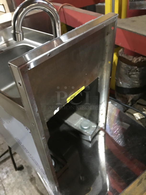 Choice Commercial Under The Bar Hand Sink! With Faucet! All Stainless Steel! Model CHSA12D Serial 391510!  - Image 7 of 8