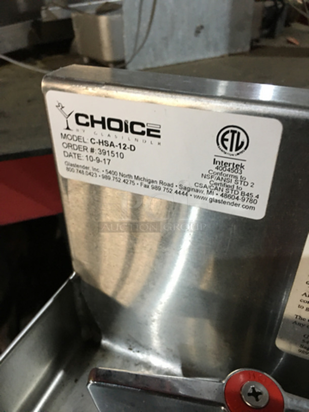 Choice Commercial Under The Bar Hand Sink! With Faucet! All Stainless Steel! Model CHSA12D Serial 391510!  - Image 8 of 8