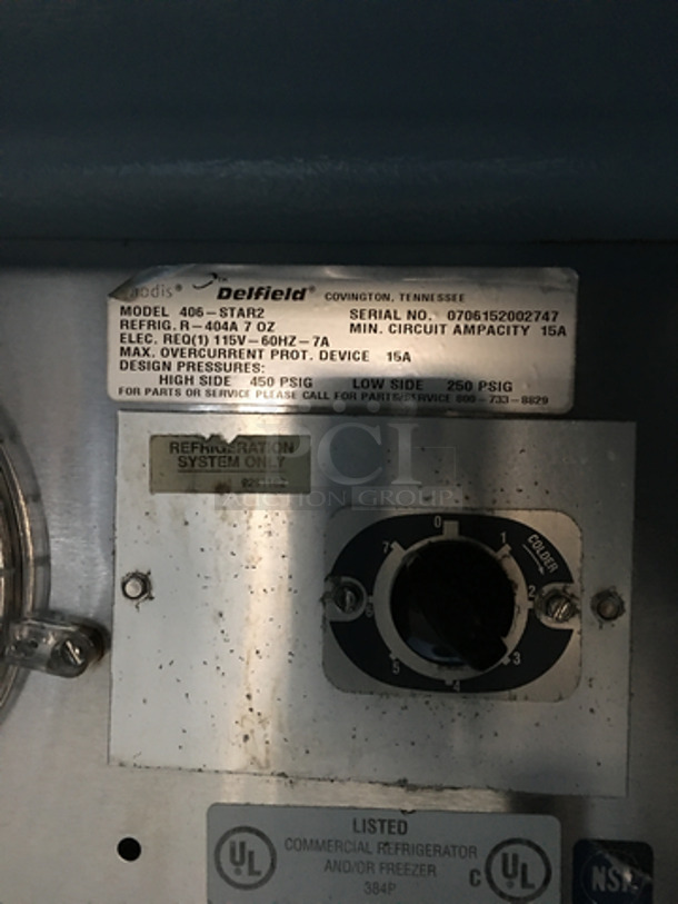 Delfield One Door Refrigerated Lowboy/Work Top Cooler! Model 406STAR2 Serial 0706152002747! 115V 1Phase! On Casters! - Image 7 of 8