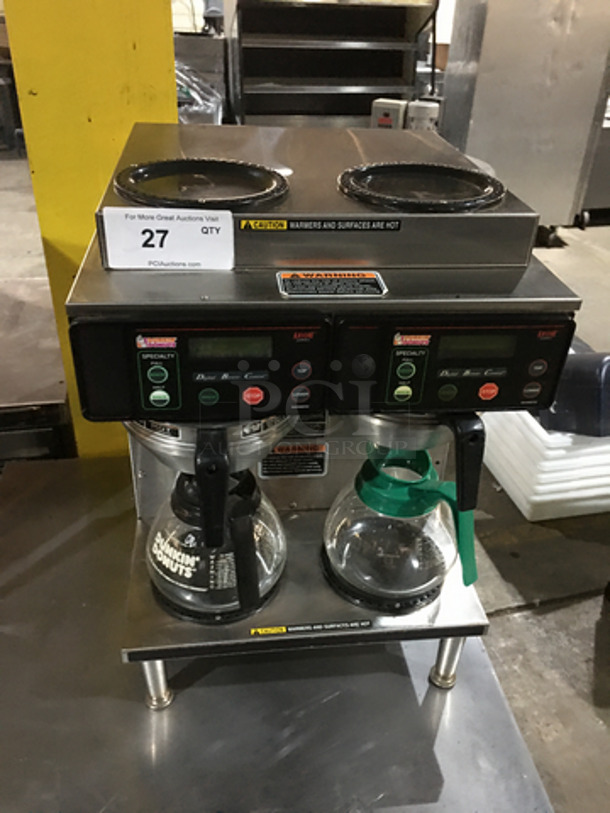 Bunn Commercial Countertop Dual Coffee Brewing Machine! Axiom Series! With 4 Coffee Pot Warming Stations! All Stainless Steel! Model AXIOM2/2TWIN Serial AXTN026390! 120/208/240V 1Phase! On Legs!