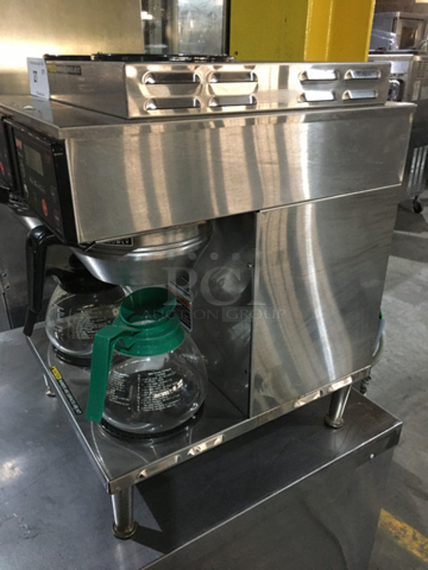 Bunn Commercial Countertop Dual Coffee Brewing Machine! Axiom Series! With 4 Coffee Pot Warming Stations! All Stainless Steel! Model AXIOM2/2TWIN Serial AXTN026390! 120/208/240V 1Phase! On Legs! - Image 4 of 8