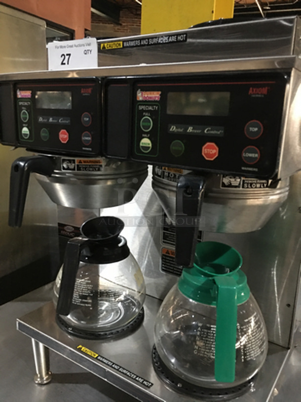 Bunn Commercial Countertop Dual Coffee Brewing Machine! Axiom Series! With 4 Coffee Pot Warming Stations! All Stainless Steel! Model AXIOM2/2TWIN Serial AXTN026390! 120/208/240V 1Phase! On Legs! - Image 6 of 8