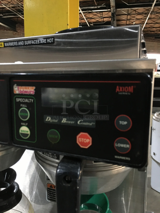 Bunn Commercial Countertop Dual Coffee Brewing Machine! Axiom Series! With 4 Coffee Pot Warming Stations! All Stainless Steel! Model AXIOM2/2TWIN Serial AXTN026390! 120/208/240V 1Phase! On Legs! - Image 7 of 8