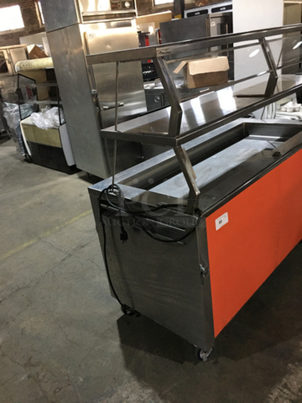 Precision Commercial Refrigerated Cold Pan! With Overhead Serving Shelf! With Sneeze Guard! With Underneath Storage Space! All Stainless Steel! Model SST2024RTNYC Serial 680620891! 120V 1Phase! On Commercial Casters! - Image 2 of 9