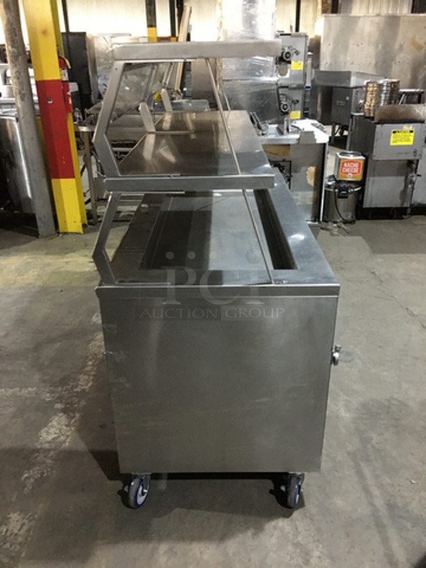 Precision Commercial Refrigerated Cold Pan! With Overhead Serving Shelf! With Sneeze Guard! With Underneath Storage Space! All Stainless Steel! Model SST2024RTNYC Serial 680620891! 120V 1Phase! On Commercial Casters! - Image 3 of 9