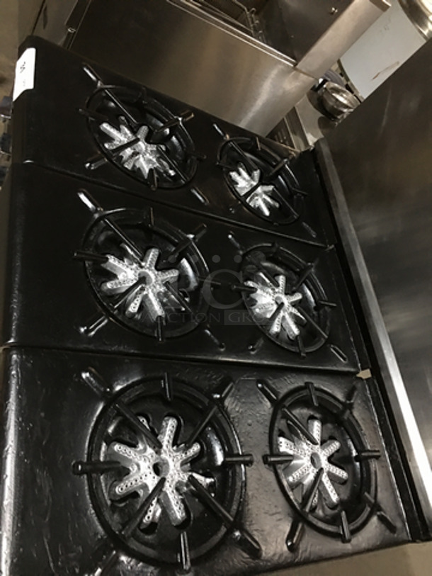 Garland All Stainless Steel Natural Gas Powered 6 Burner Stove! With Full Size Oven Underneath! With Backsplash! On Legs! - Image 7 of 9