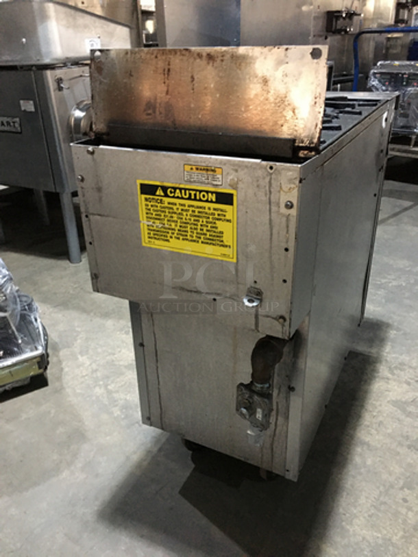 Vulcan Commercial Natural Gas Powered 2 Burner Stove! All Stainless Steel! With Storage Space Underneath! Model GHX45 Serial 481634504! On Casters!                                             - Image 3 of 10