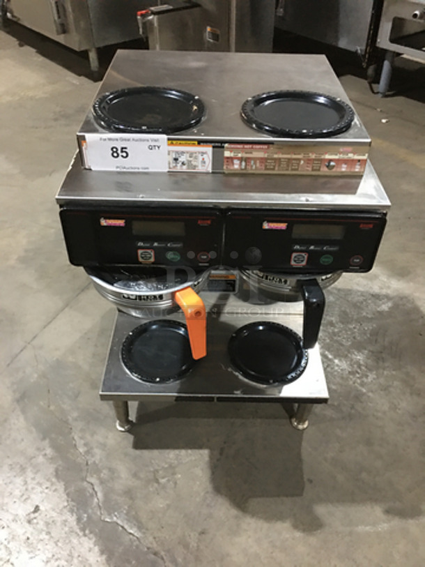 Bunn Commercial Countertop Dual Coffee Brewing Machine! Axiom Series! With 4 Coffee Pot Warming Stations! All Stainless Steel! Model AXIOM2/2TWIN Serial AXTN010710! 120/208/240V 1Phase! On Legs!
