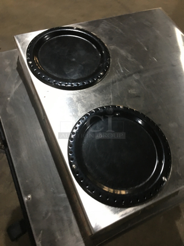 Bunn Commercial Countertop Dual Coffee Brewing Machine! Axiom Series! With 4 Coffee Pot Warming Stations! All Stainless Steel! Model AXIOM2/2TWIN Serial AXTN010710! 120/208/240V 1Phase! On Legs!
 - Image 5 of 9