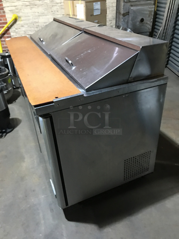 Turbo Air Commercial Refrigerated Sandwich Prep Table! With 3 Door Underneath Storage Space! With Racks! All Stainless Steel! On Casters! - Image 3 of 10