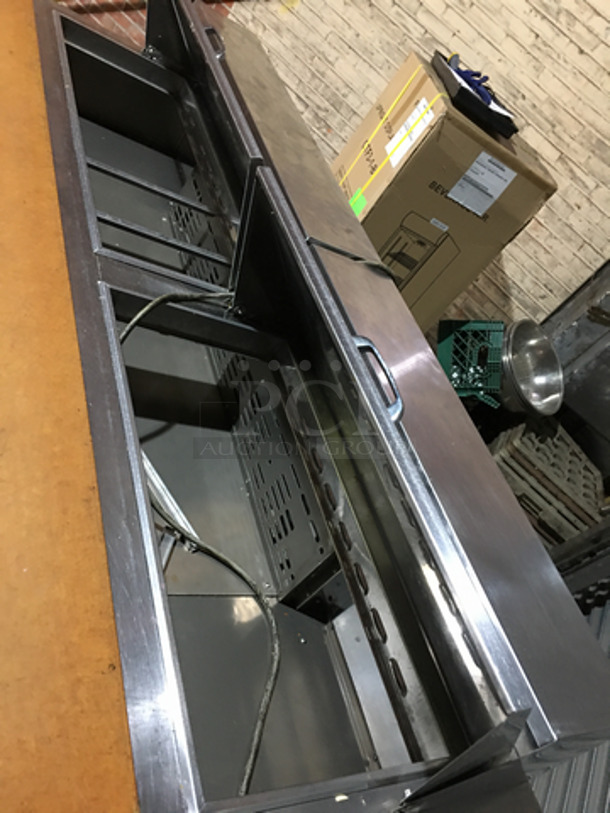 Turbo Air Commercial Refrigerated Sandwich Prep Table! With 3 Door Underneath Storage Space! With Racks! All Stainless Steel! On Casters! - Image 8 of 10