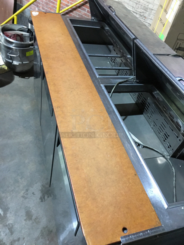 Turbo Air Commercial Refrigerated Sandwich Prep Table! With 3 Door Underneath Storage Space! With Racks! All Stainless Steel! On Casters! - Image 9 of 10