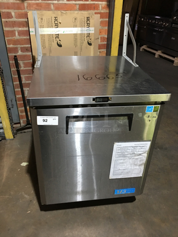 Turbo Air Commercial One Door Lowboy/Worktop Cooler! M3 Series! Model MUR28 Serial K9U2R03032! 115V 1Phase! On Legs!