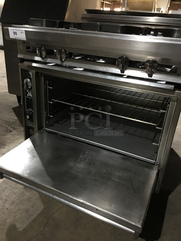 Nice! Jade Range Heavy Duty Commercial Natural Gas Powered WIDE BODY 4 Burner Range! With Full Size Oven Underneath! All S.S.! On Commercial Casters! - Image 7 of 11