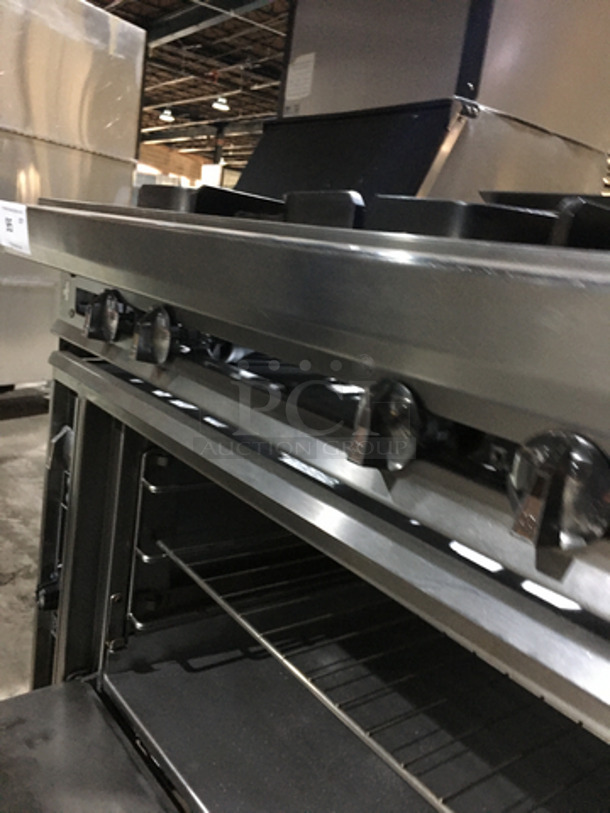 Nice! Jade Range Heavy Duty Commercial Natural Gas Powered WIDE BODY 4 Burner Range! With Full Size Oven Underneath! All S.S.! On Commercial Casters! - Image 10 of 11