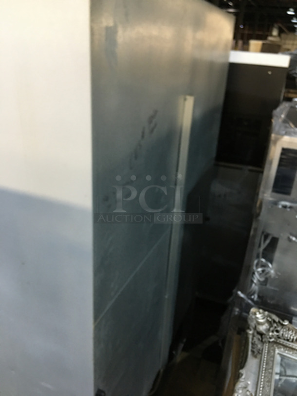 Master Bilt Commercial 2 Door Reach In Freezer Merchandiser! With Poly Coated Racks! Model BLG48HD Serial 221994LFF01! 115V 1Phase! - Image 4 of 9