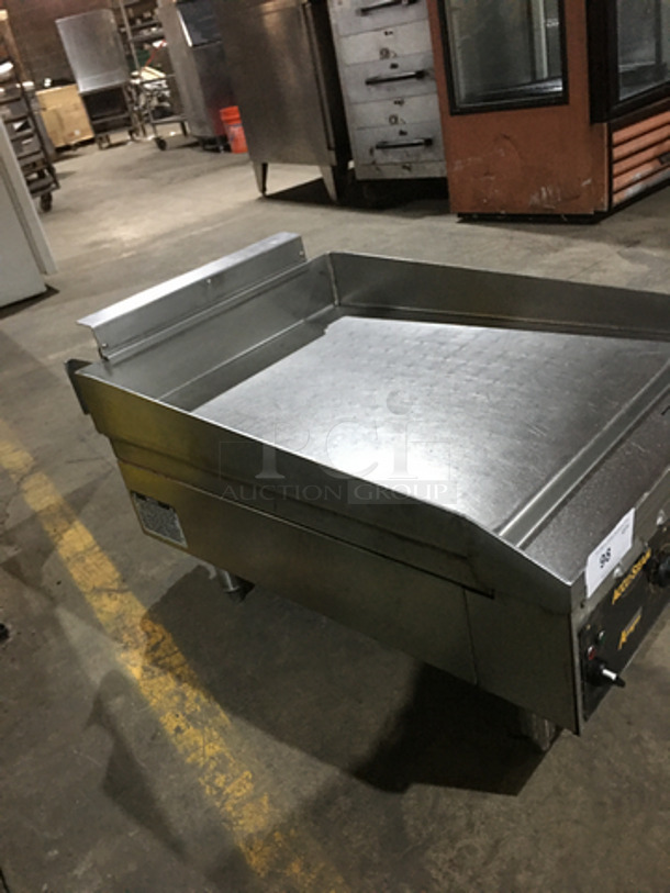 Accutemp Commercial Countertop Natural Gas Powered Flat Griddle! Accu-Steam Series! With Back & Side Splashes! All Stainless Steel! Model GGF1201A2400 Serial 11735! 120V 1Phase! On Legs! - Image 2 of 9