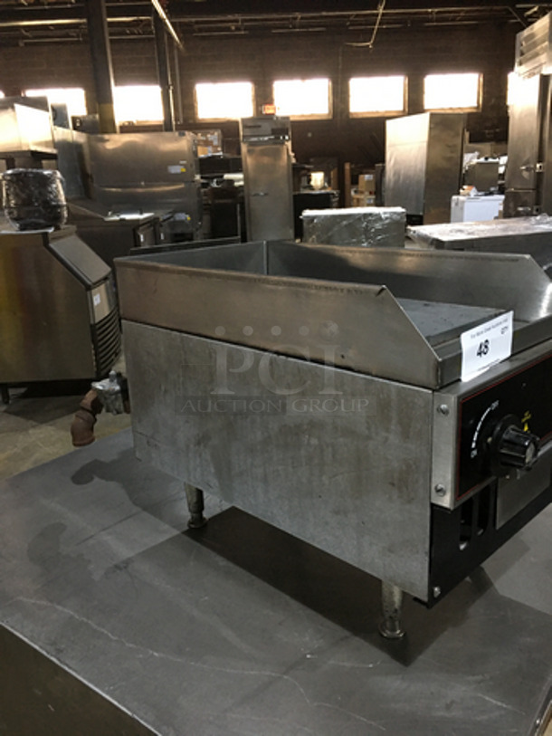 Cecilware Commercial Countertop Natural Gas Powered Flat Griddle! With Back & Side Splashes! Model BG12! On Legs! - Image 3 of 8
