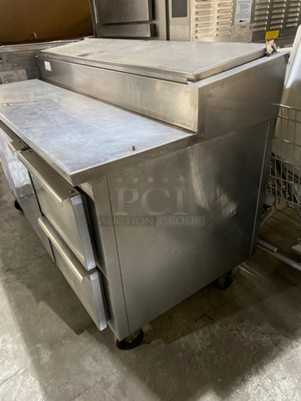 Marsal Commercial Refrigerated Pizza Prep Table! With Single Door Storage Space! With 2 Drawers Underneath! All Stainless Steel! On Commercial Casters! - Image 2 of 11