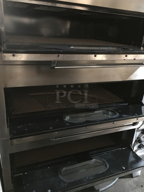 AMAZING! Garland Commercial Electric Powered 3 Tier Pizza Oven! With View Through Doors! All Stainless Steel! On Legs! 3 X Your Bid! Makes One Unit! - Image 5 of 10
