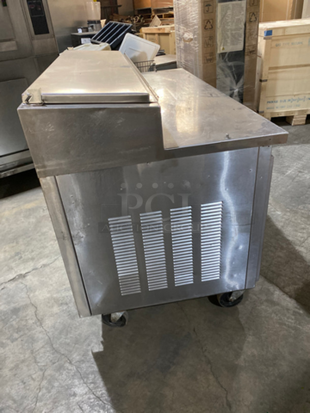 Marsal Commercial Refrigerated Pizza Prep Table! With Single Door Storage Space! With 2 Drawers Underneath! All Stainless Steel! On Commercial Casters! - Image 4 of 11