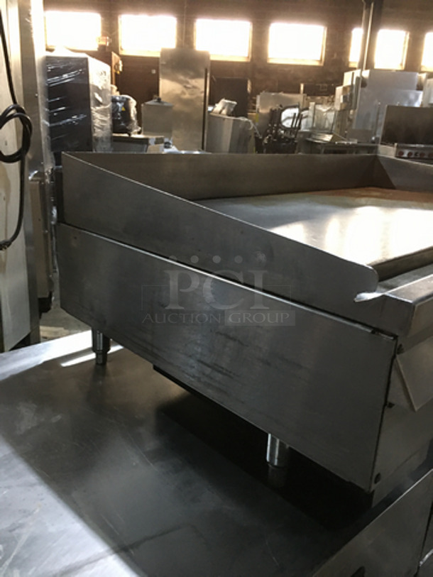 Wolf Commercial Countertop Natural Gas Powered Flat Griddle! With Back & Side Splashes! All Stainless Steel! - Image 2 of 7