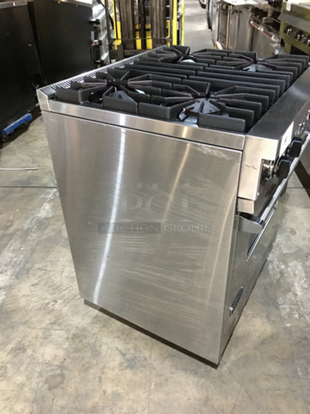 NICE! Viking Commercial Natural Gas Powered 4 Burner Stove! With Full Size Oven Underneath! All Stainless Steel! On Legs! - Image 2 of 9