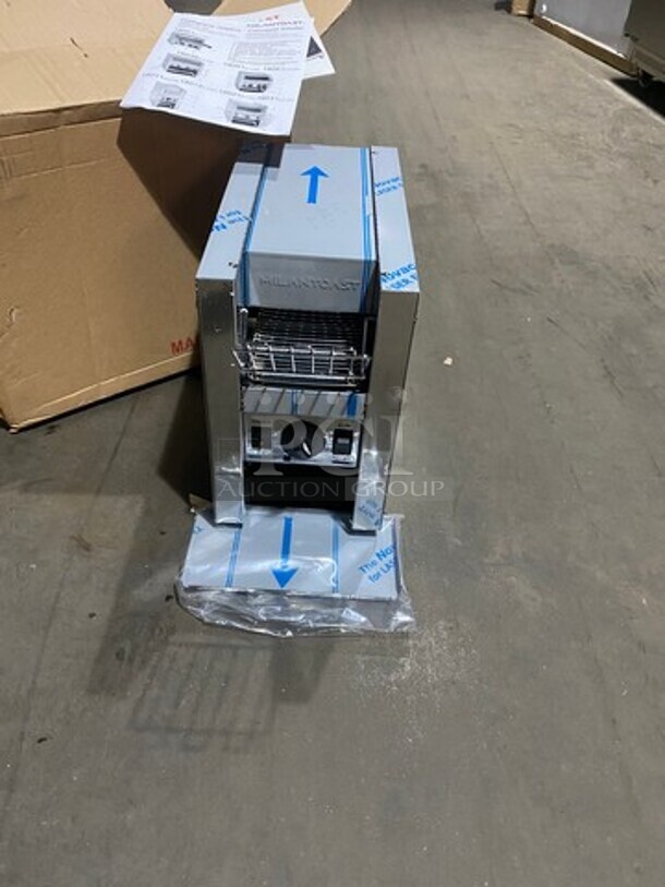 WOW! NEW IN THE BOX! 2016 Milan Toast Commercial Countertop Bun/Bagel Conveyor Toaster! All Stainless Steel! Model US18011 Serial 1606843! 120V! - Image 2 of 5