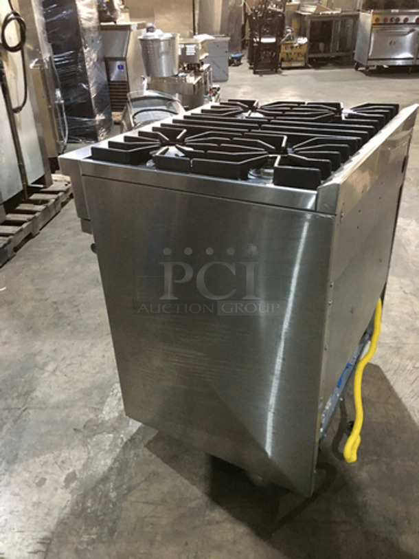 NICE! Viking Commercial Natural Gas Powered 4 Burner Stove! With Full Size Oven Underneath! All Stainless Steel! On Legs! - Image 4 of 9
