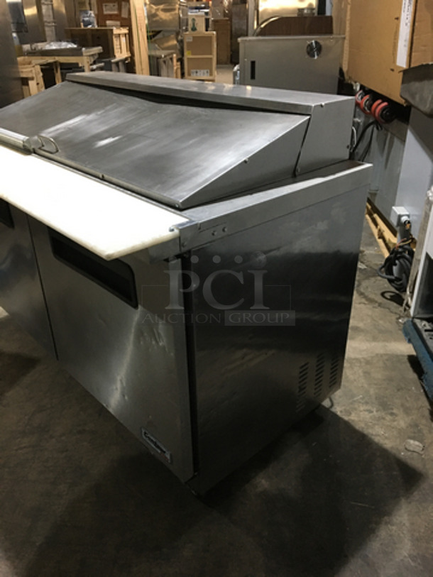 Centaur Commercial Refrigerated Sandwich Prep Table! With Underneath Storage Space! With Commercial Cutting Board! All Stainless Steel! Model CST6024 Serial 1101CENH00322! 115V 1Phase! On Casters! - Image 2 of 10