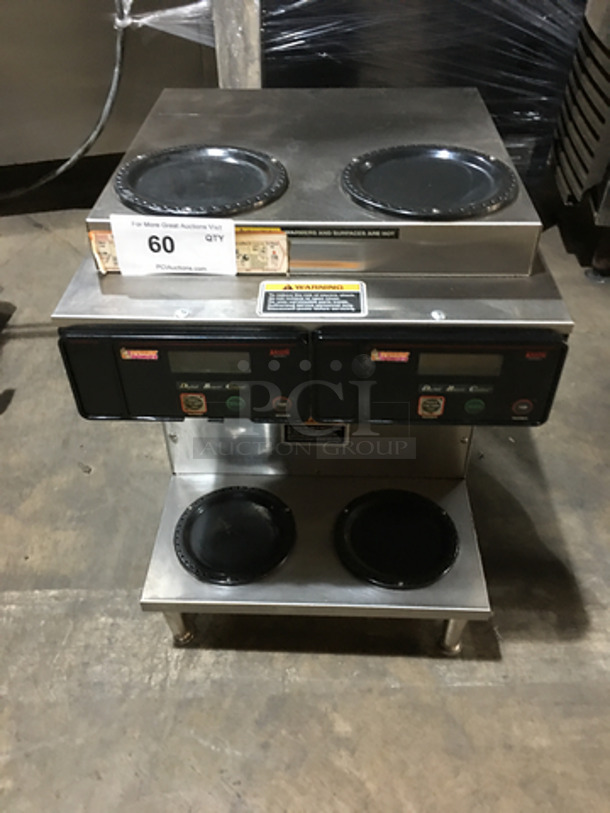 Bunn Commercial Countertop Dual Coffee Brewing Machine! Axiom Series! With 4 Coffee Pot Warming Stations! All Stainless Steel! Model AXIOM2/2TWIN Serial AXTN010766! 120/208/240V 1Phase! On Legs!