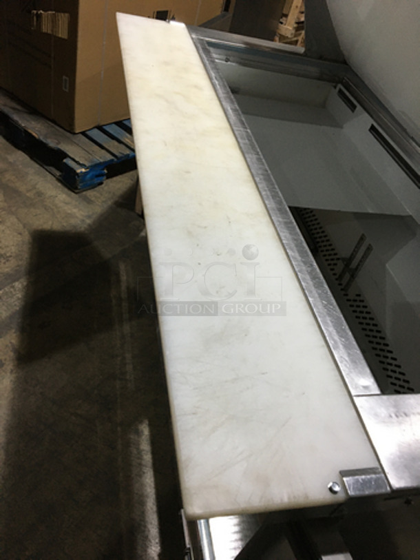 Centaur Commercial Refrigerated Sandwich Prep Table! With Underneath Storage Space! With Commercial Cutting Board! All Stainless Steel! Model CST6024 Serial 1101CENH00322! 115V 1Phase! On Casters! - Image 8 of 10