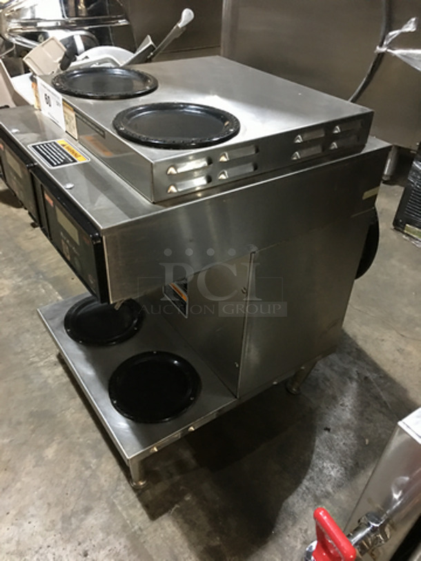 Bunn Commercial Countertop Dual Coffee Brewing Machine! Axiom Series! With 4 Coffee Pot Warming Stations! All Stainless Steel! Model AXIOM2/2TWIN Serial AXTN010766! 120/208/240V 1Phase! On Legs! - Image 2 of 10