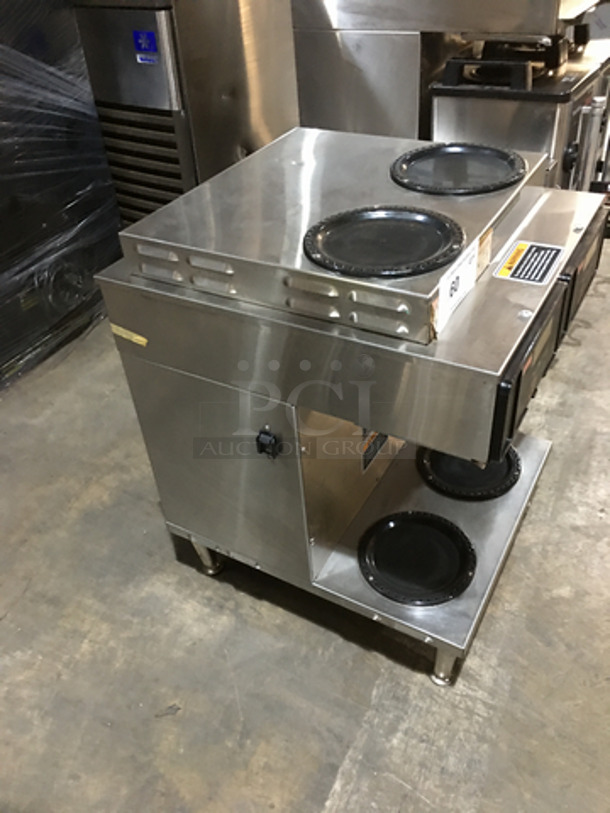 Bunn Commercial Countertop Dual Coffee Brewing Machine! Axiom Series! With 4 Coffee Pot Warming Stations! All Stainless Steel! Model AXIOM2/2TWIN Serial AXTN010766! 120/208/240V 1Phase! On Legs! - Image 3 of 10