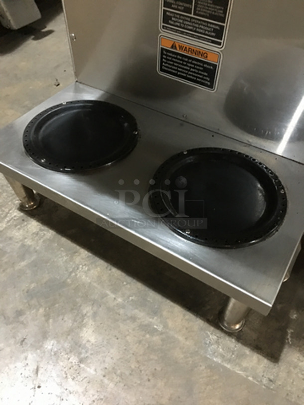Bunn Commercial Countertop Dual Coffee Brewing Machine! Axiom Series! With 4 Coffee Pot Warming Stations! All Stainless Steel! Model AXIOM2/2TWIN Serial AXTN010766! 120/208/240V 1Phase! On Legs! - Image 5 of 10