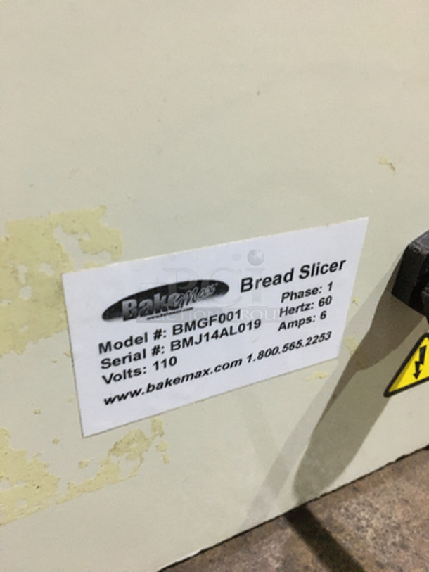 GREAT! Bake Max Commercial Countertop Bread Slicer! All Stainless Steel! Model BMGF001 Serial BMJ14AL019! 110V 1Phase! - Image 6 of 9