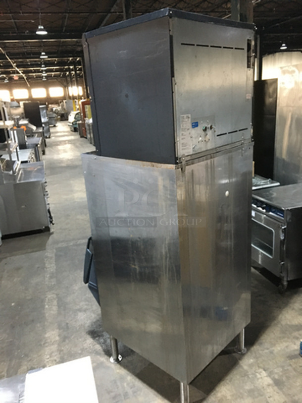 Ice-O-Matic Commercial Ice Making Machine! On Ice Bin Model B70030 Serial J0481518316! All Stainless Steel Body! Ice Machine Model ICE1006HW3 Serial 11031280012753! 208/230V 1Phase! On Legs! 2 X Your Bid! Makes One Unit! - Image 3 of 8
