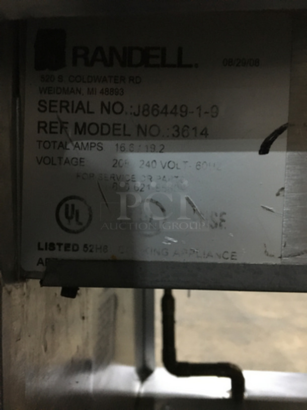 Randell Stainless Steel Commercial 4 Well Steam Table! With Underneath Storage Space! Model 3614 Serial J8644919! 208/240V! On Commercial Casters! - Image 8 of 9
